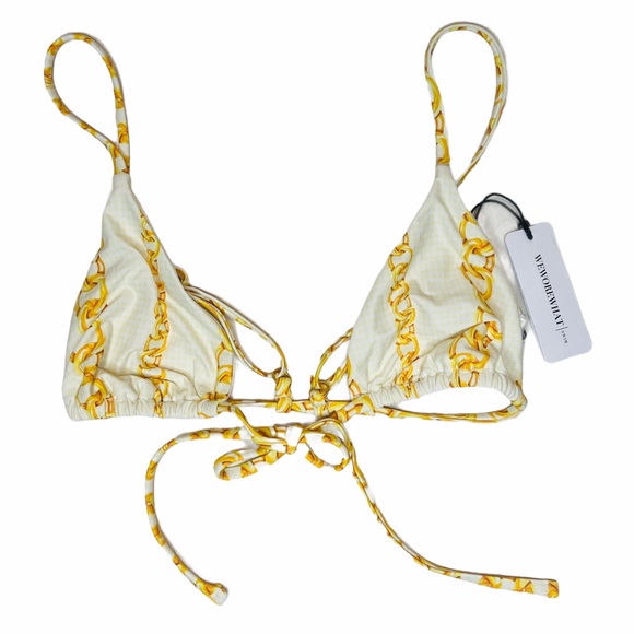 NWT WeWoreWhat Yellow Chain Bikini Triangle Top - Picture 4 of 6